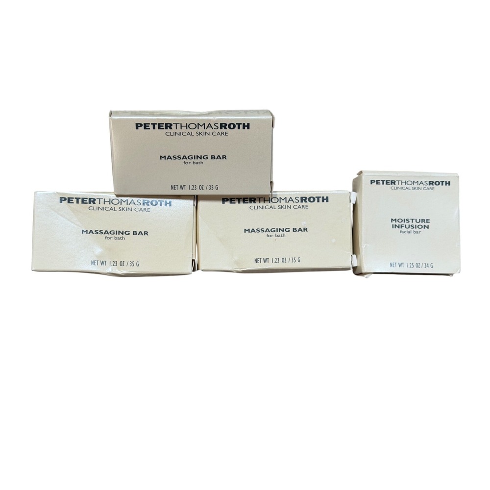 NEW Peter Thomas Roth Soapâ Bar Lot 4 Massaging Bath Moisture Infusion Facial